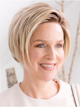 Short Straight Blonde Bob Synthetic Capless Wigs