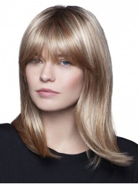 Medium Blonde Straight Full Lace Synthetic Wigs