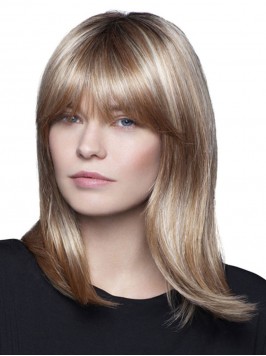 Medium Blonde Straight Full Lace Synthetic Wigs