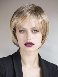 Layerde Blonde Short Straight Capless Synthetic Wigs