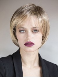 Layerde Blonde Short Straight Capless Synthetic Wigs