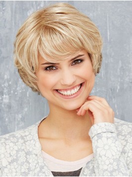 Blonde Straight Short Bob Synthetic Capless Wigs