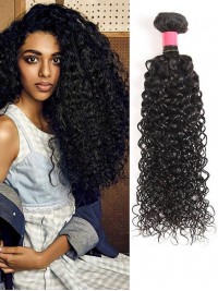 1 Bundle Virgin Curly Real Human Hair Weft Extensions