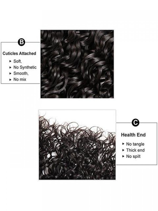 1 Bundle Virgin Curly Real Human Hair Weft Extensions