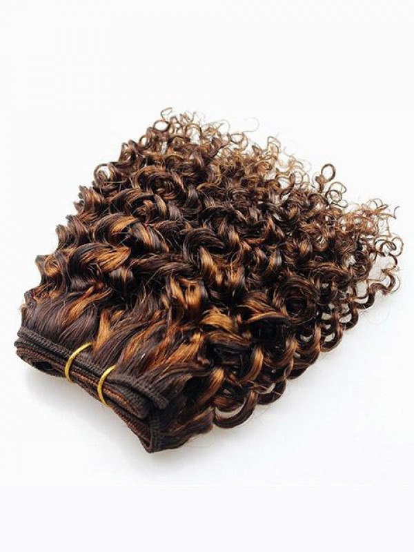 Kinky Curly 8 Inch Short Brazilian Bob Weave Weft Hair Extension