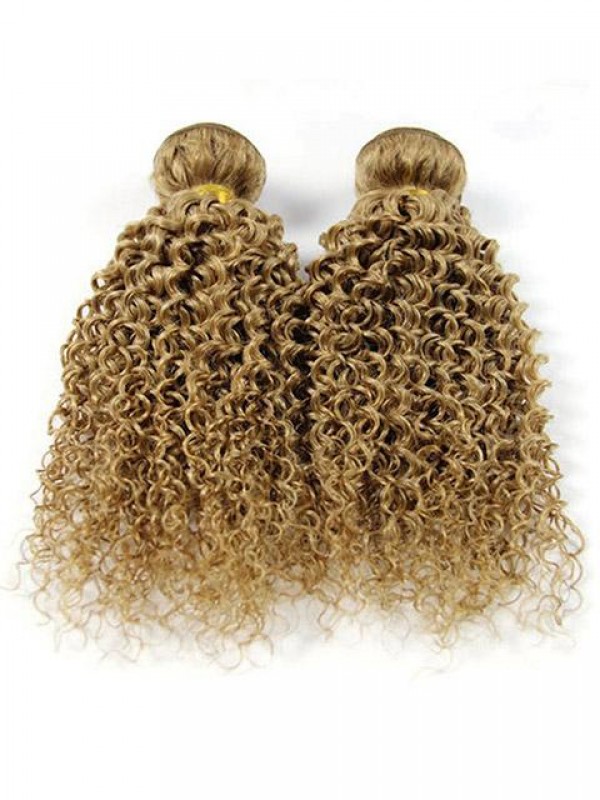 2 Bundles Jerry Curly 100% Remy Human Hair Weaves Weft Extensions