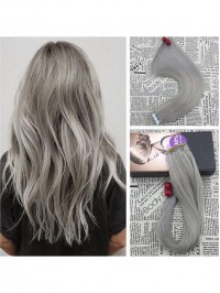 20pcs/50g 16" Seamless Skin Weft Tape on Granny Grey Color Weft Extensions