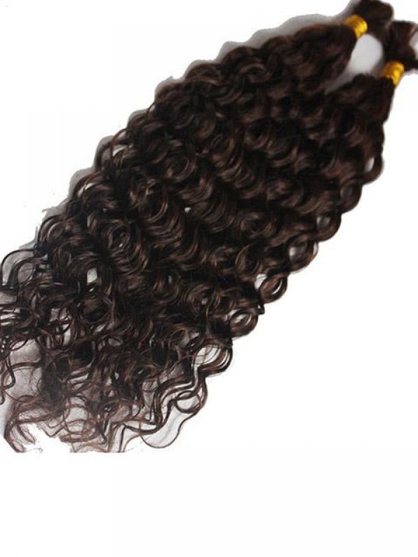 Mongolian Virgin Hair Deep Curly Bulk Hair Weaving For Braiding 100g Per Bundle