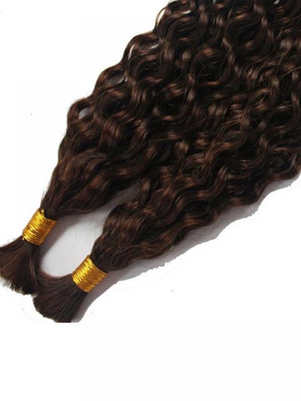 Mongolian Virgin Hair Deep Curly Bulk Hair Weaving For Braiding 100g Per Bundle