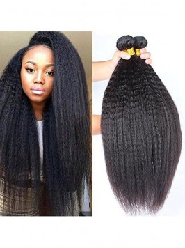 24" Kinky Straight 100% Brazilian Remy Human ...