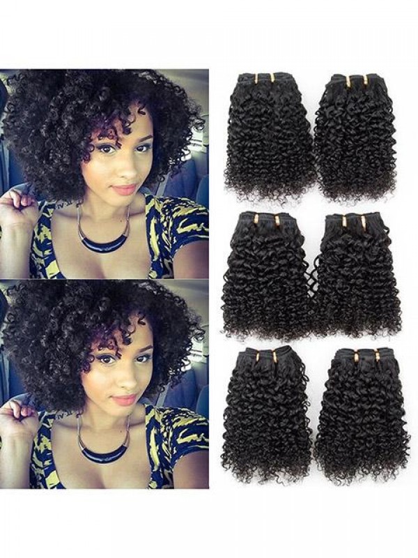 3 Bundles 100% Real Human Hair Weft Extensions Jerry Curl Weft Extensions