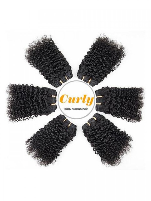 3 Bundles 100% Real Human Hair Weft Extensions Jerry Curl Weft Extensions