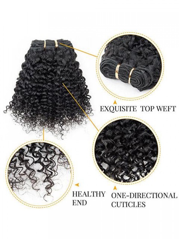 3 Bundles 100% Real Human Hair Weft Extensions Jerry Curl Weft Extensions