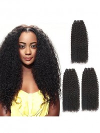 3 Bundles Medium Afro Kinkys Curly Hair Weft Extensions for Black Women