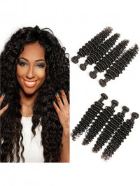 4 Bundles Deep Wave Peruvian Hair Weft Short for Bob Style