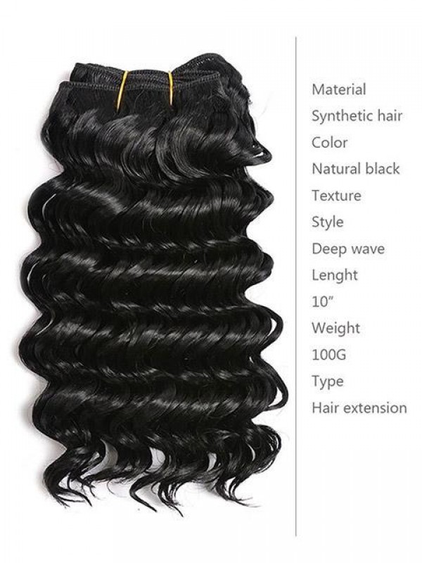 Deep Wave 2 Bundles Hair Extensions Curly Synthetic Hair Wefts