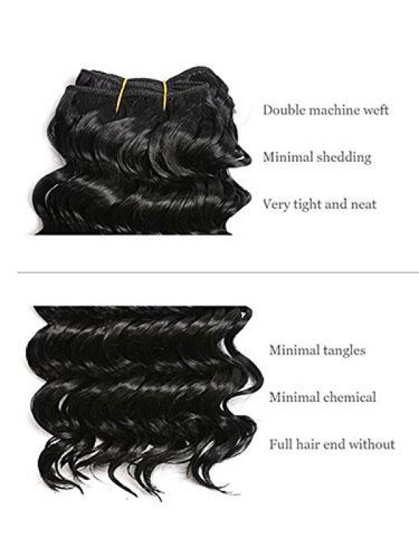 Deep Wave 2 Bundles Hair Extensions Curly Synthetic Hair Wefts