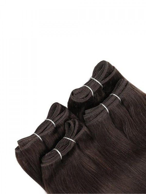 Sleek 4 Bundles Natural Yaki Human Hair Weave Hair Weft Extensions