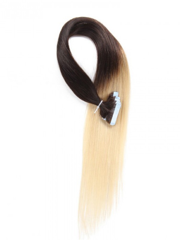 20pcs 50g Straight Tape In Hair Extensions Ombre 100% Virgin Hair