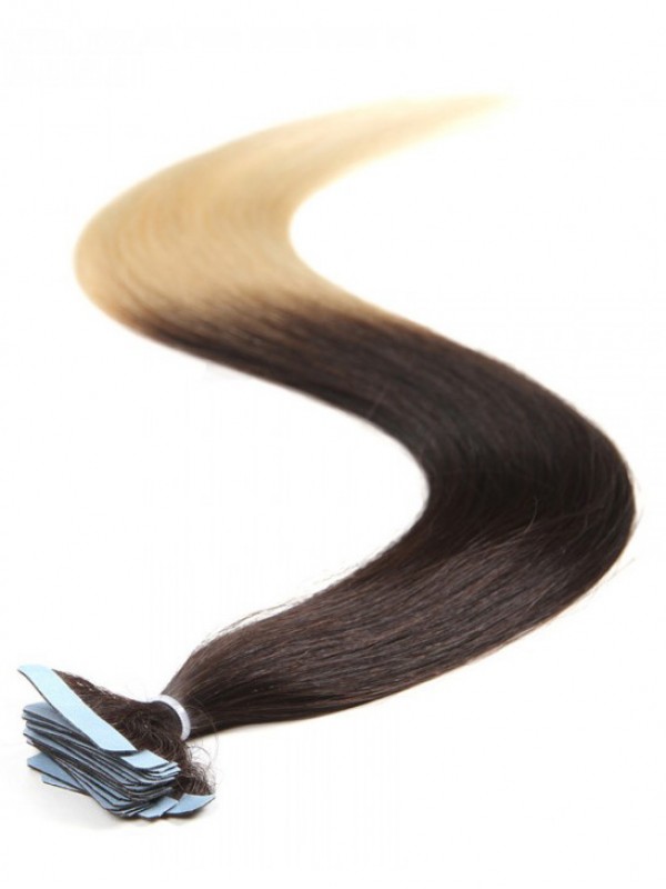 20pcs 50g Straight Tape In Hair Extensions Ombre 100% Virgin Hair