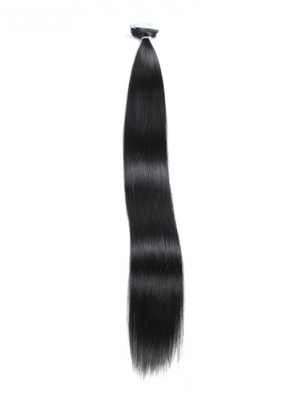 20pcs 50g Straight Tape In Hair Extensions Jet Black 100% Virgin Hair