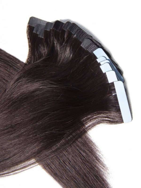 20pcs 50g Straight Tape In Hair Extensions Natural Black 100% Virgin Hair