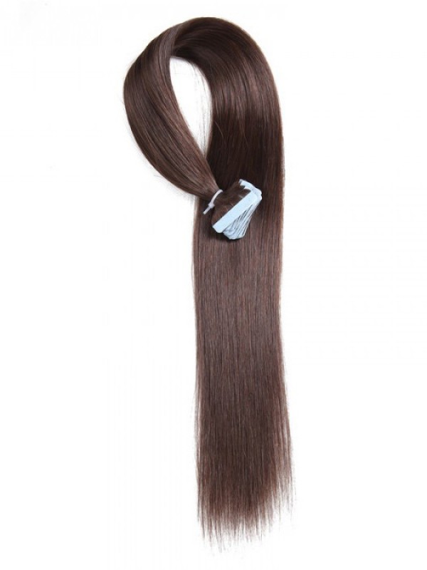 20pcs 50g Straight Tape In Hair ExtensionsDark Brown 100% Virgin Hair