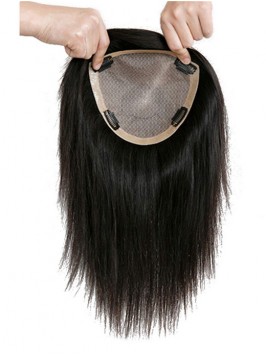 Natural 100% Human Hair Straight Clip in  Hairpiec...
